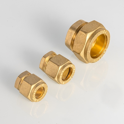 EN1254 파이프 피팅 저압 물 공급을 위한 단조 황동 압축 정지 끝