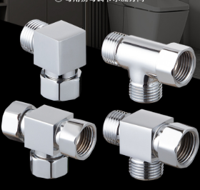 솔리드 황동 G1/2 3방향 커넥터, 입구 1개 출구 2개 수 암나사 파이프 피팅