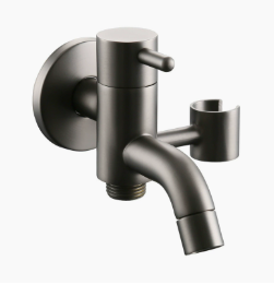 견고한 황동 단일 냉수 수도꼭지, 세탁기용 다용도 탭 및 스프레이 건 각도 밸브가 있는 걸레 싱크대